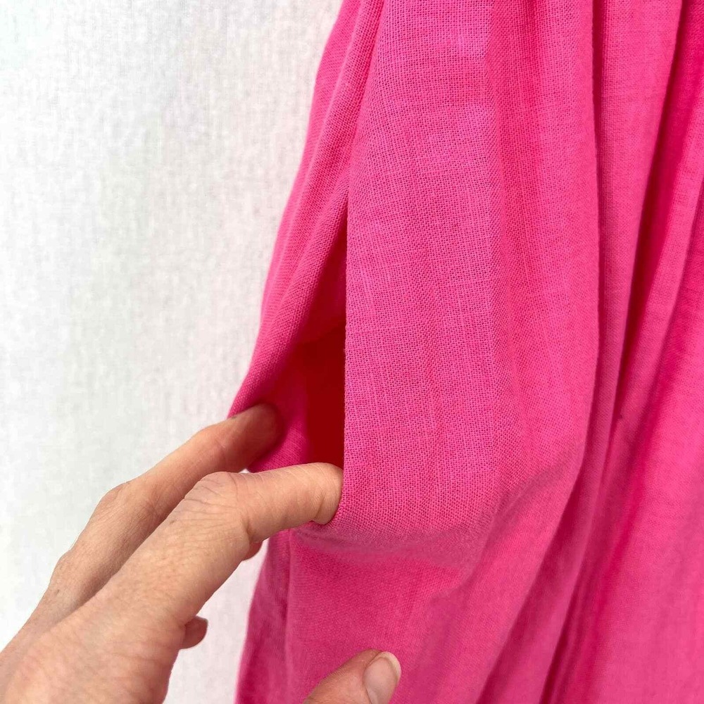 TABITHA BROWN X TARGET Tie Front Linen Maxi Dress XS Pink Red Colorblock Strappy - Picture 9 of 14